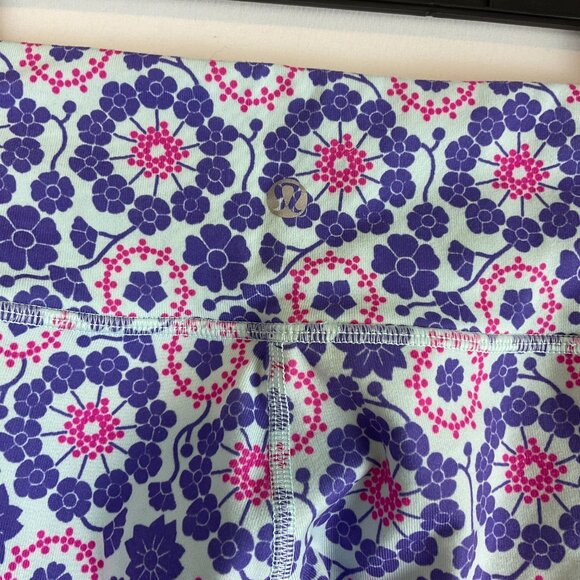 Lululemon Wunder Under Crop Leggings 4 Mint Purple Pink Twiggy Printed Power - Picture 11 of 12